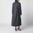 Double-breasted coat in grey mélange wool and cashmere