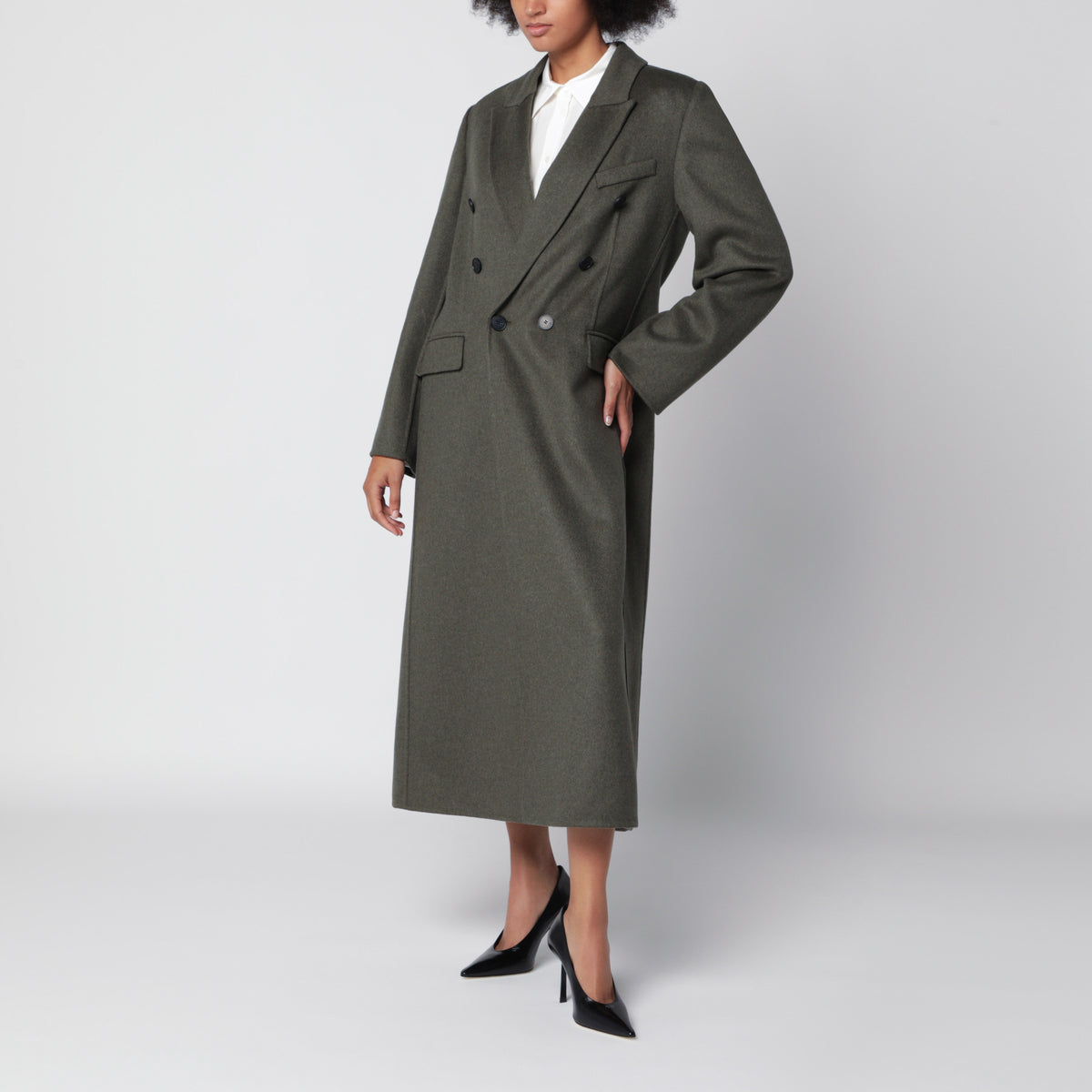 Manteau Catriona vert en mélange de laine