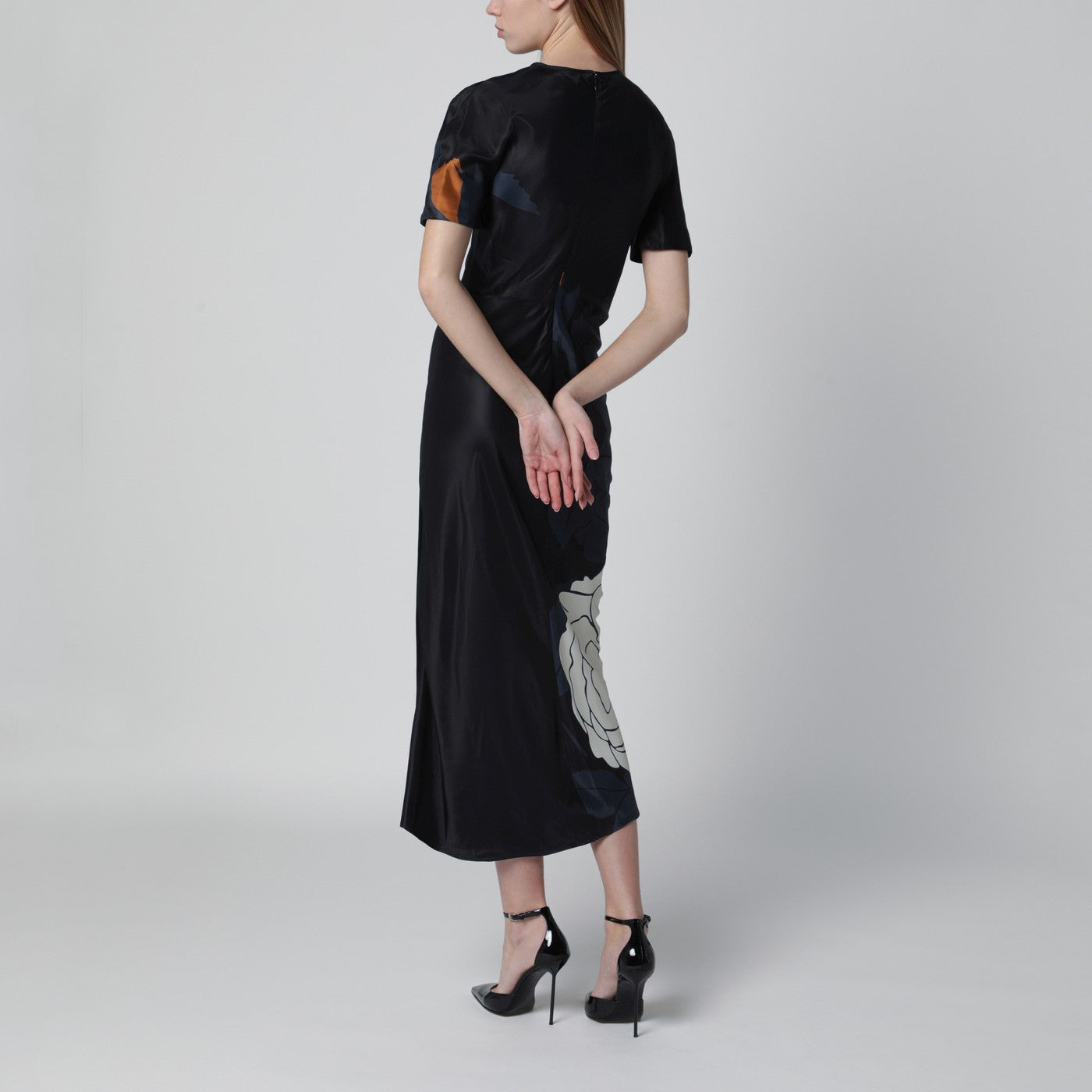 Robe midi Eve en satin floral