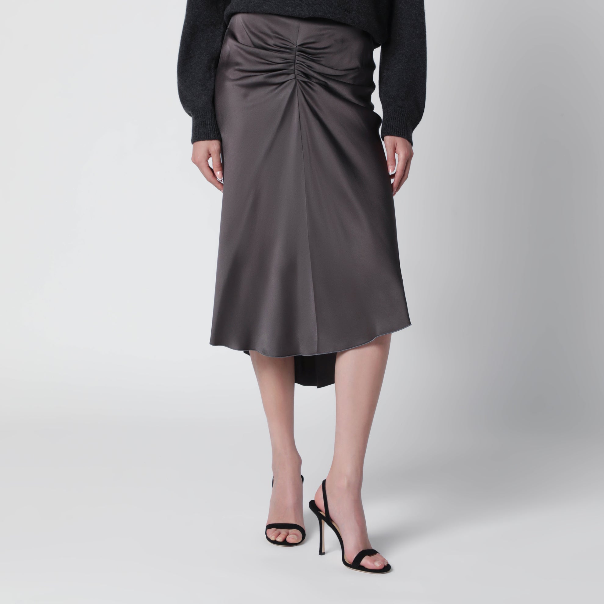 Bela midi skirt in crêpe satin gold