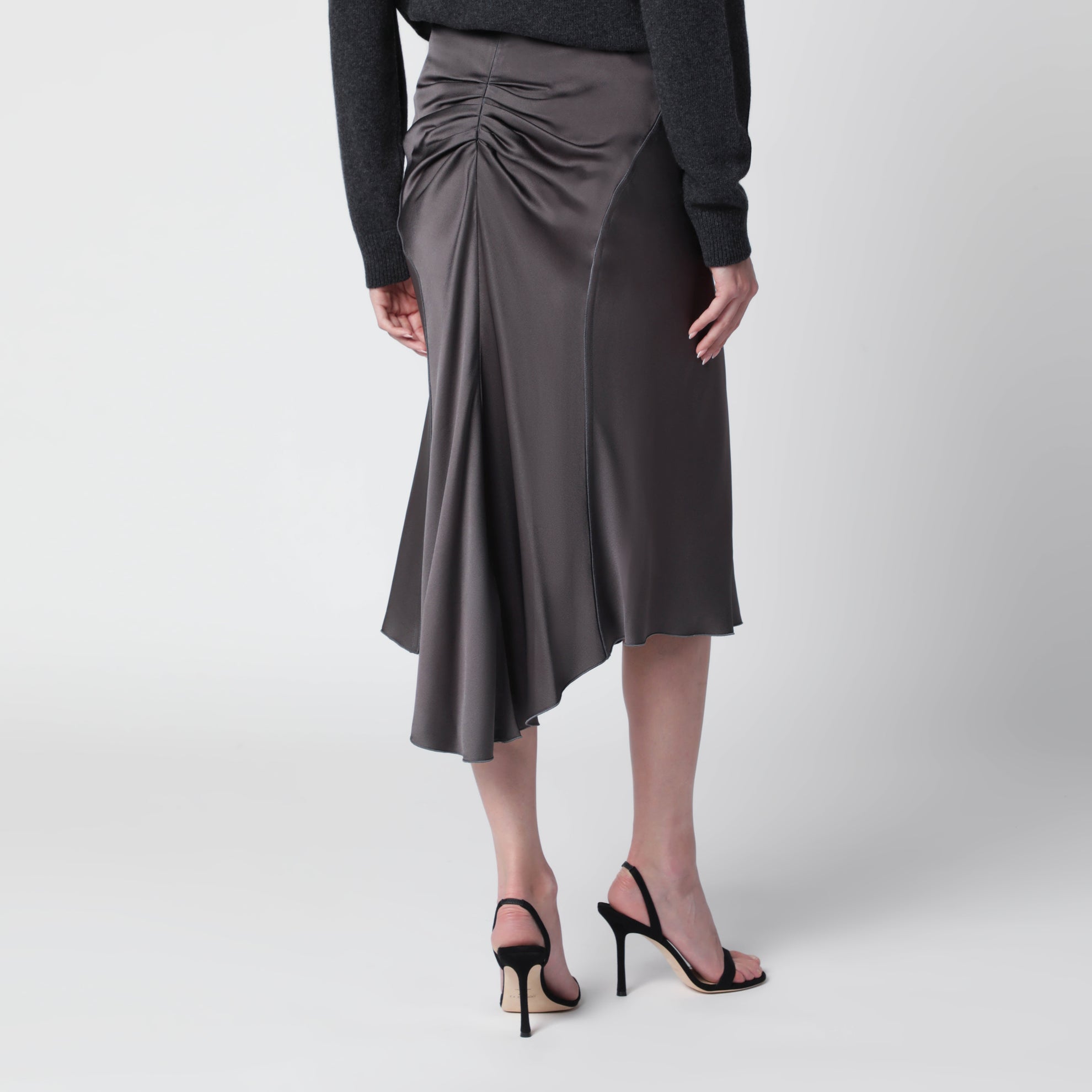 Bela midi skirt in crêpe satin gold