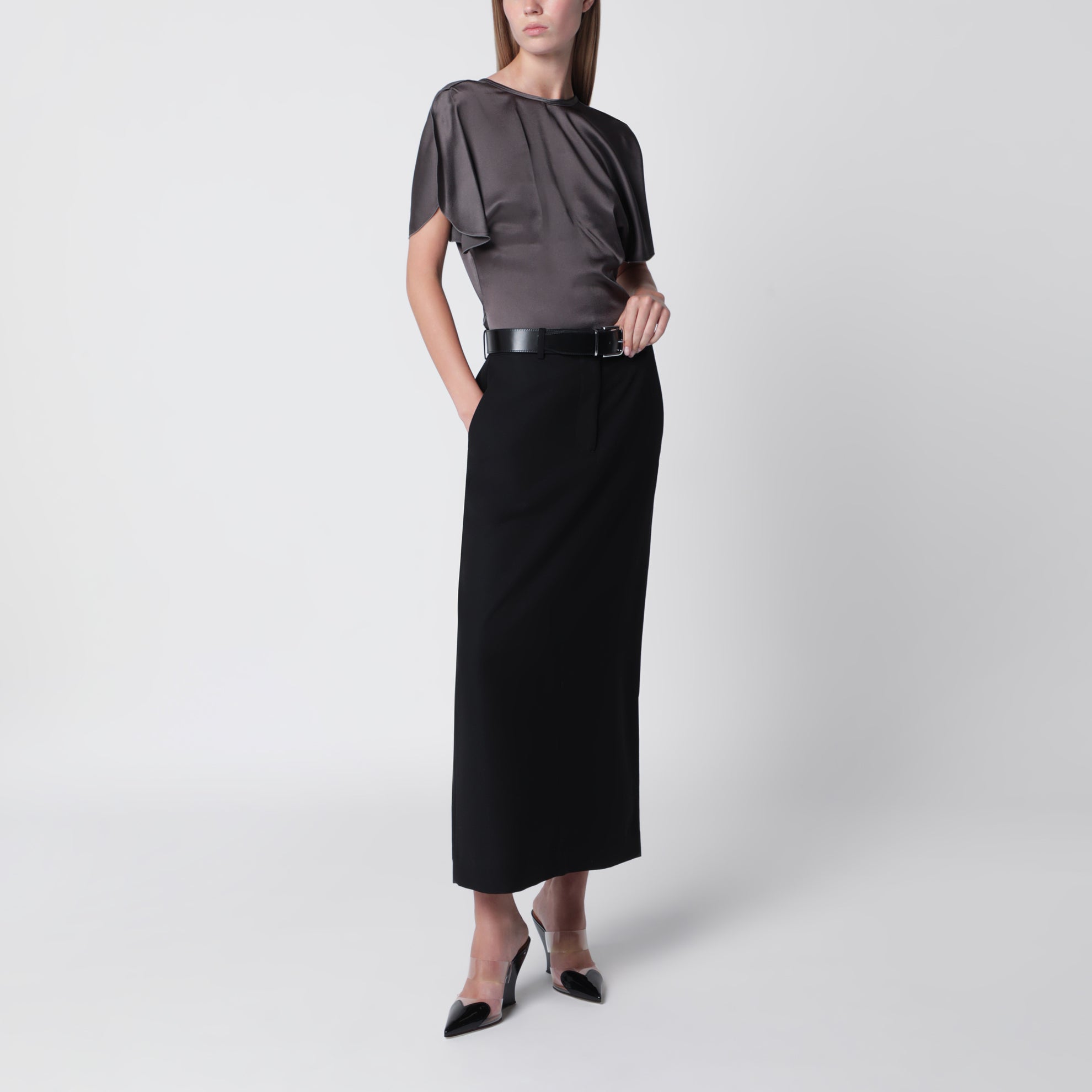 Top Bela aus Viskosesatin in Gold