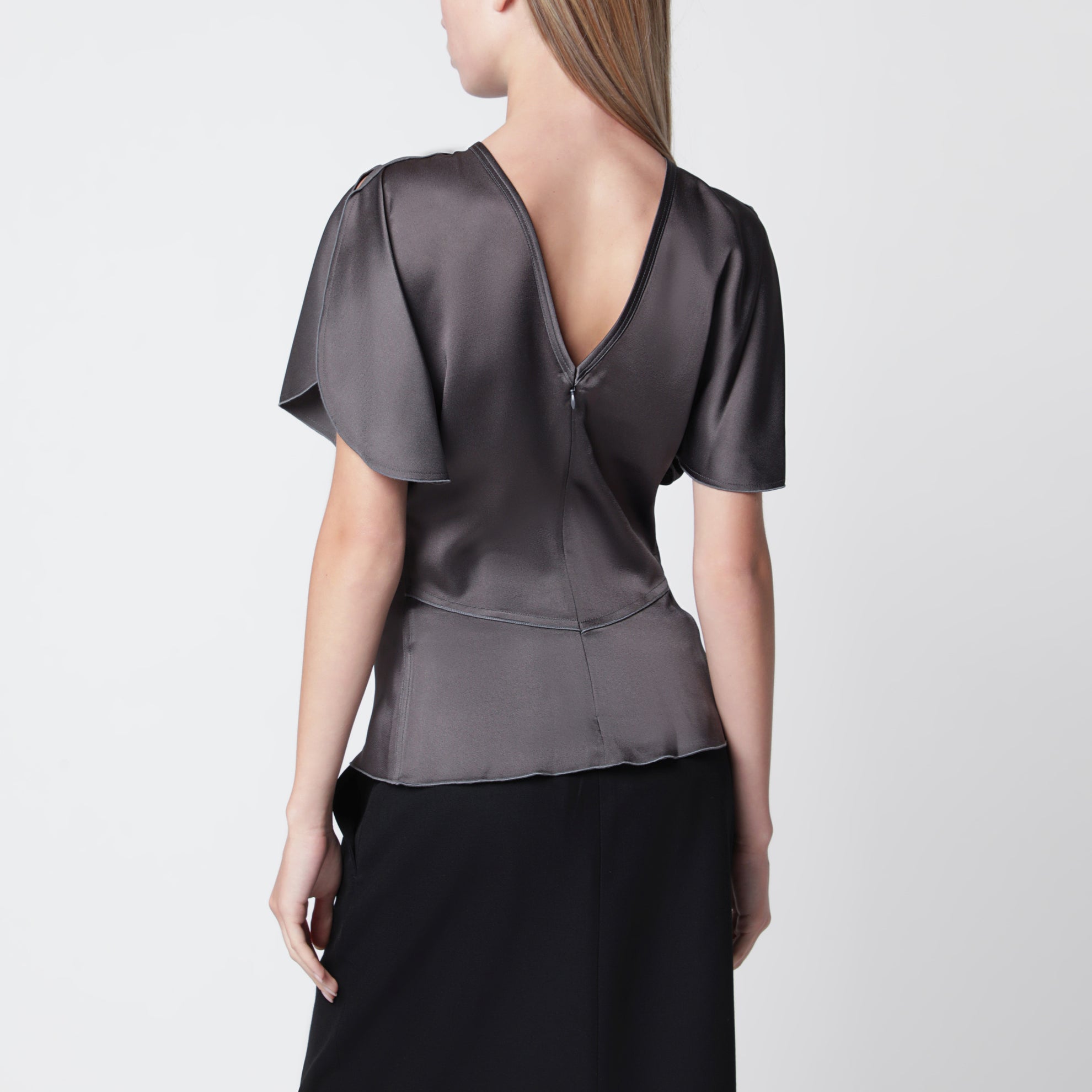 Top Bela aus Viskosesatin in Gold