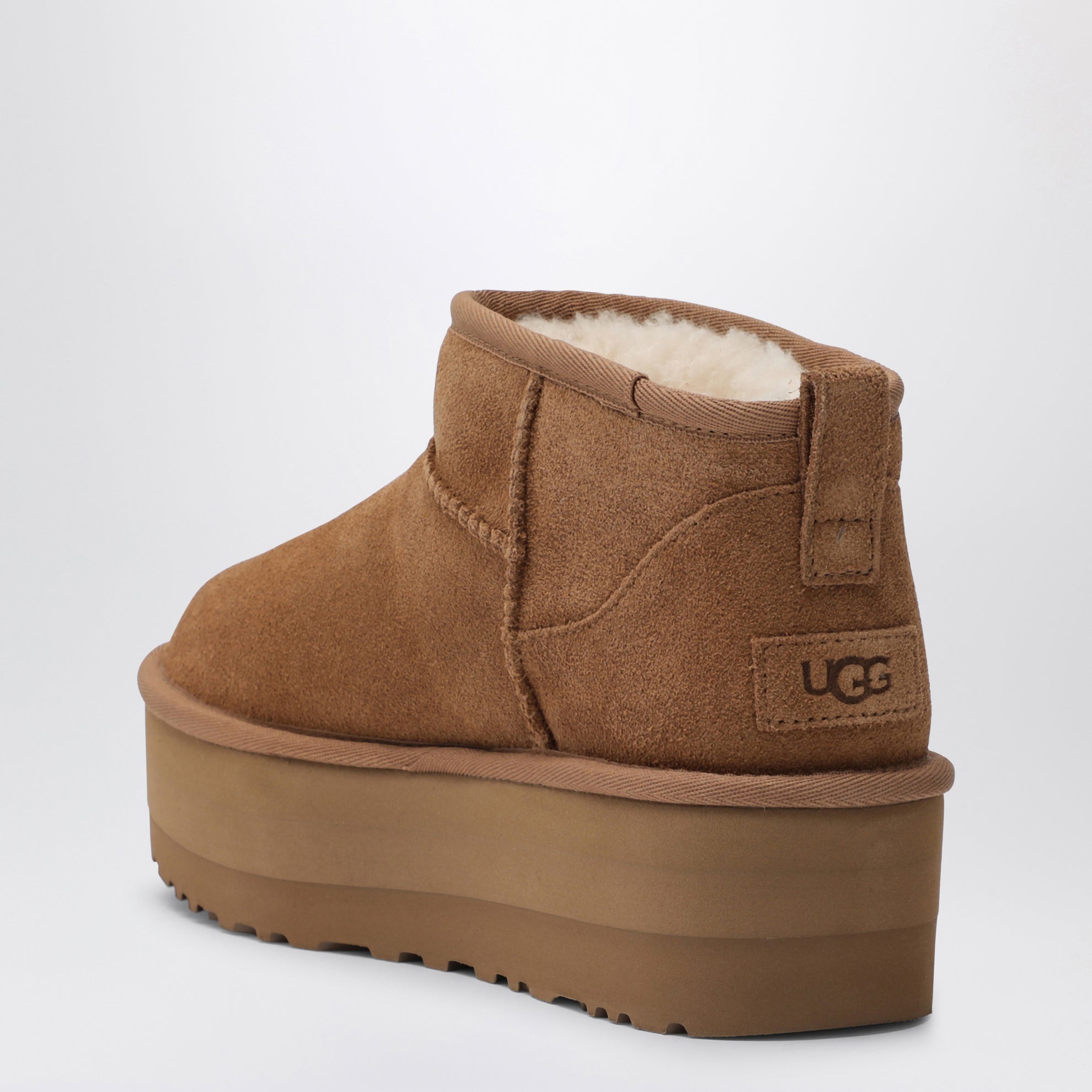 Classic Ultra Mini platform boots in chestnut