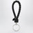 Black Intrecciato leather key ring