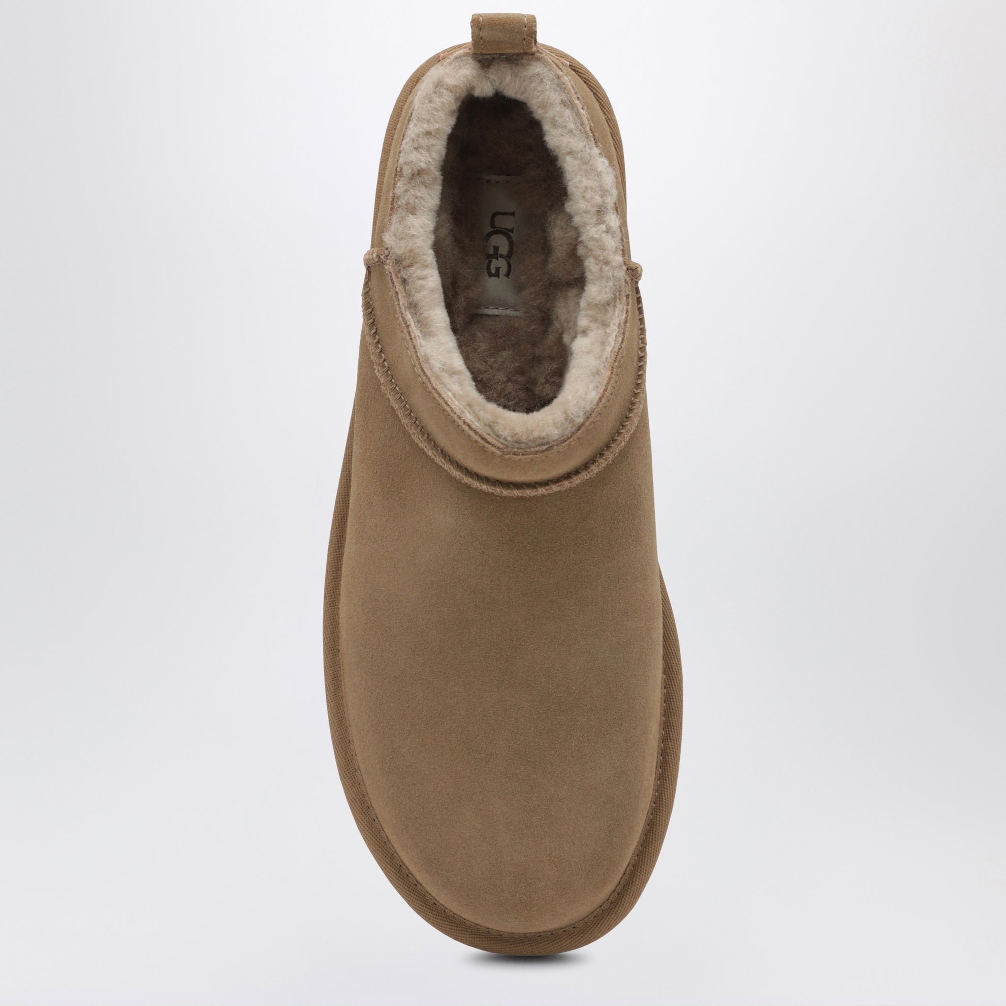 Classic Ultra Mini dunkelgraue Stiefel aus Lammfell