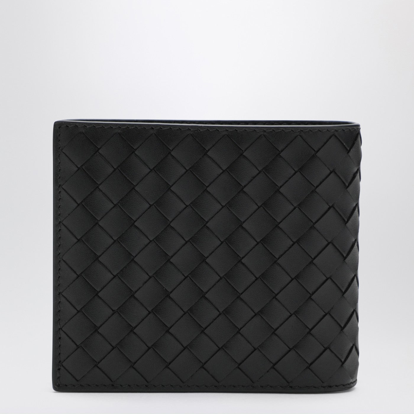 Schwarzes Portemonnaie mit Flechtmuster
