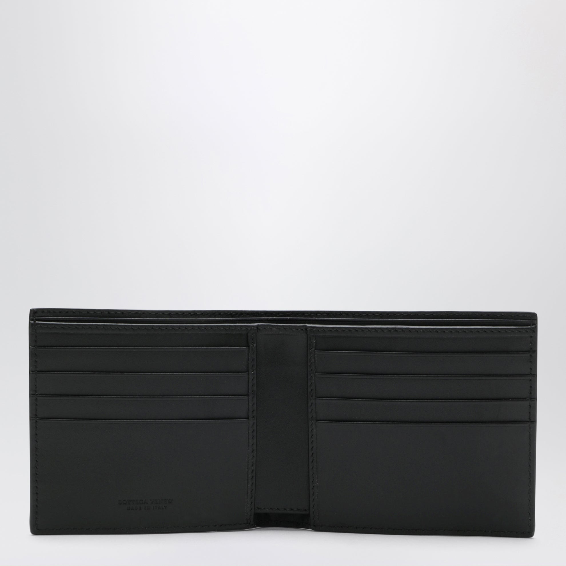 Portafoglio nero in Intrecciato