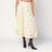 Cream skirt with floral appliqués
