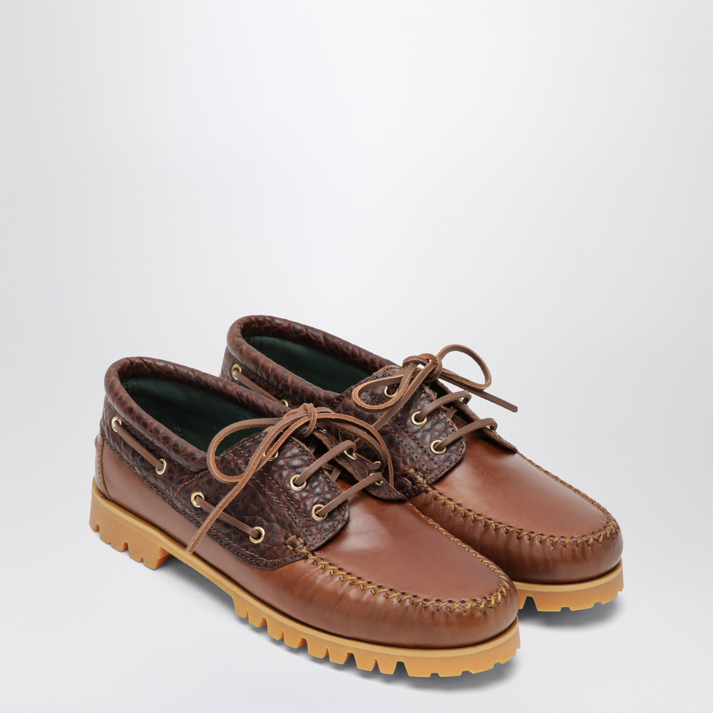 VINNY's Brown boat shoe with crocodile insert | TheDoubleF