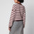 Braunes gestreiftes Slinky Poloshirt aus Modalmischung