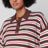 Braunes gestreiftes Slinky Poloshirt aus Modalmischung