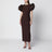 Abito midi Draped Puff marrone Molé 