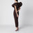 Molé brown Draped Puff midi dress