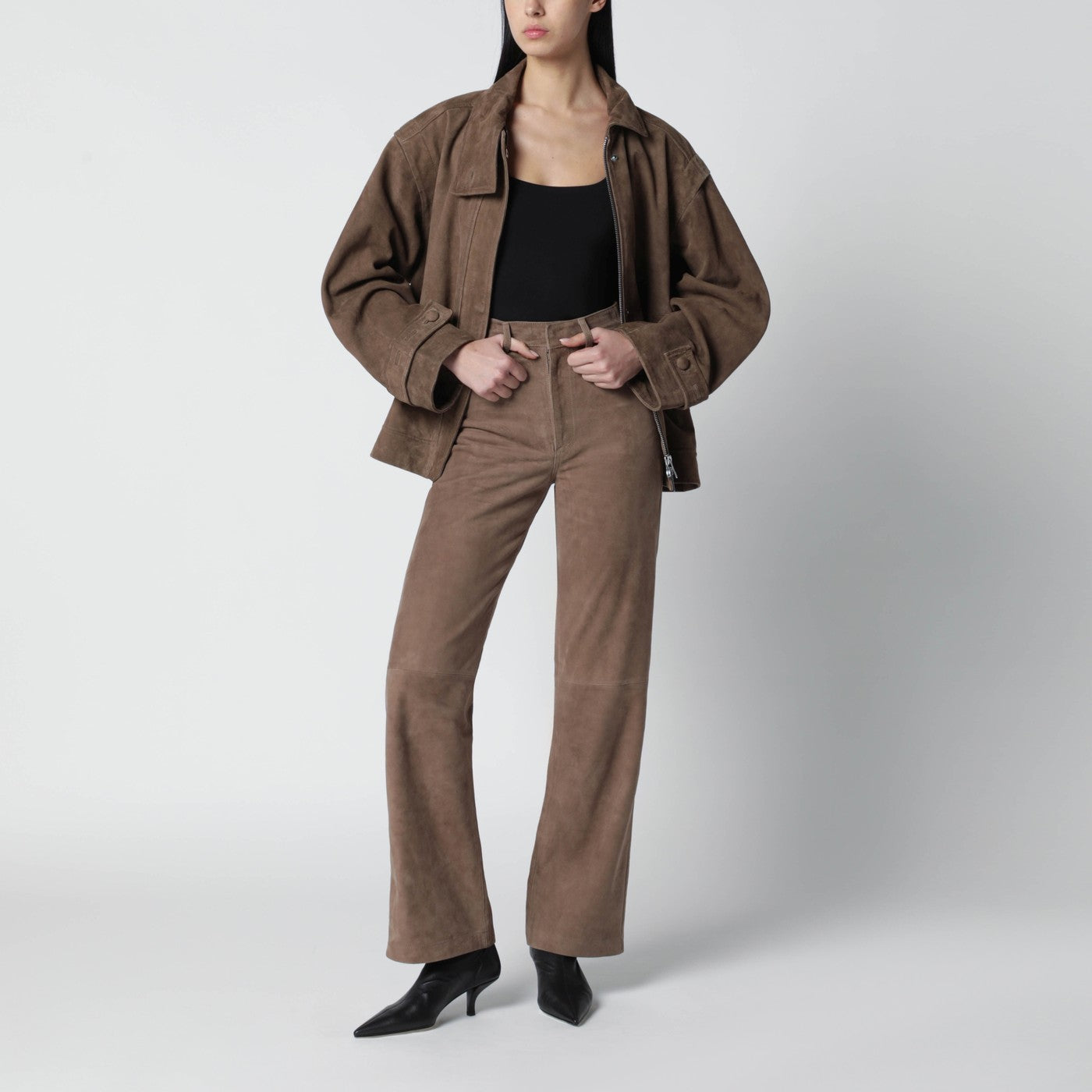 Pantalon en daim marron