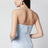 Light blue floral mesh sheath dress