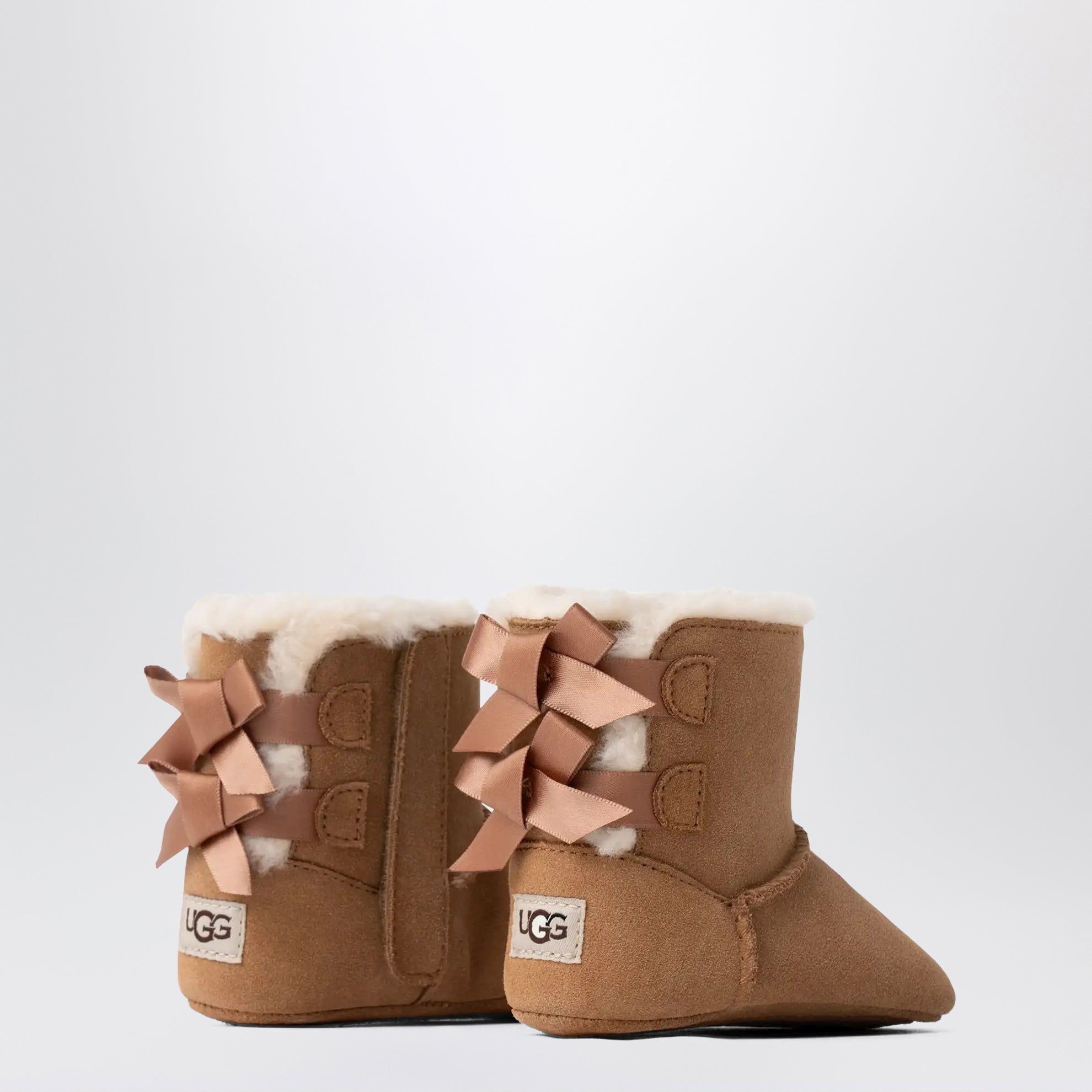 Bottines Bailey Bow Ribbon en daim couleur Chestnut