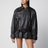 Giacca biker in pelle di agnello marrone scura