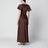 Robe longue en satin à manches fluides Potting Soil