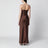Long satin slip dress in Potting Soil
