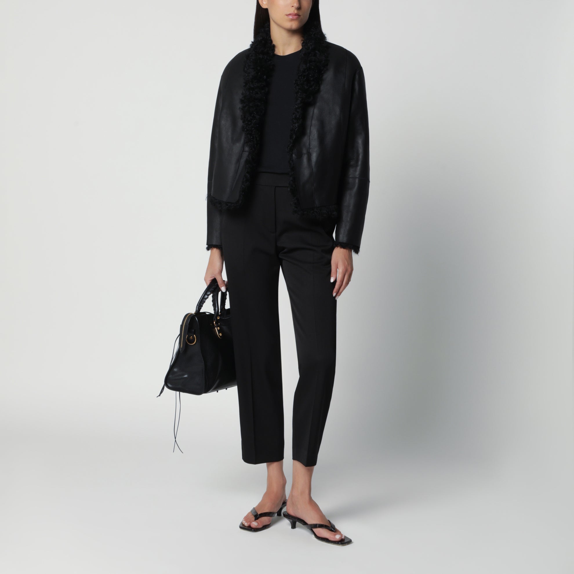 Giacca Mooney nera in pelle