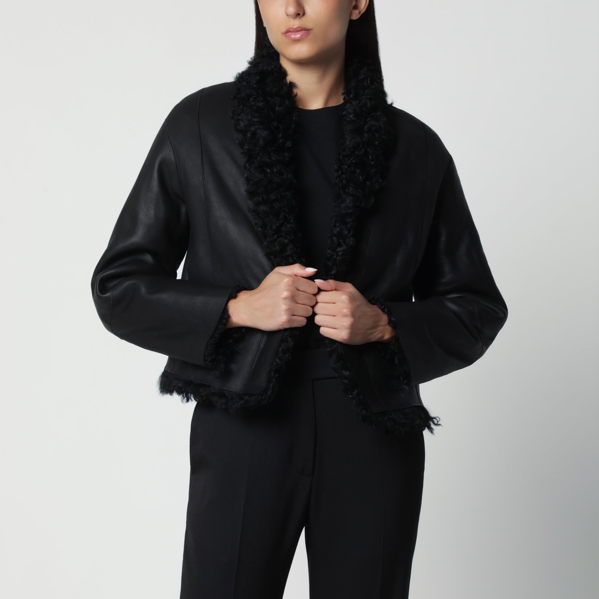 Giacca Mooney nera in pelle
