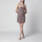 Scalloped sequin mini dress in polyester, Gull Gray