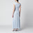 Robe longue asymétrique à une épaule, bleu ciel