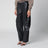 Pantaloni cargo in pelle di agnello neri