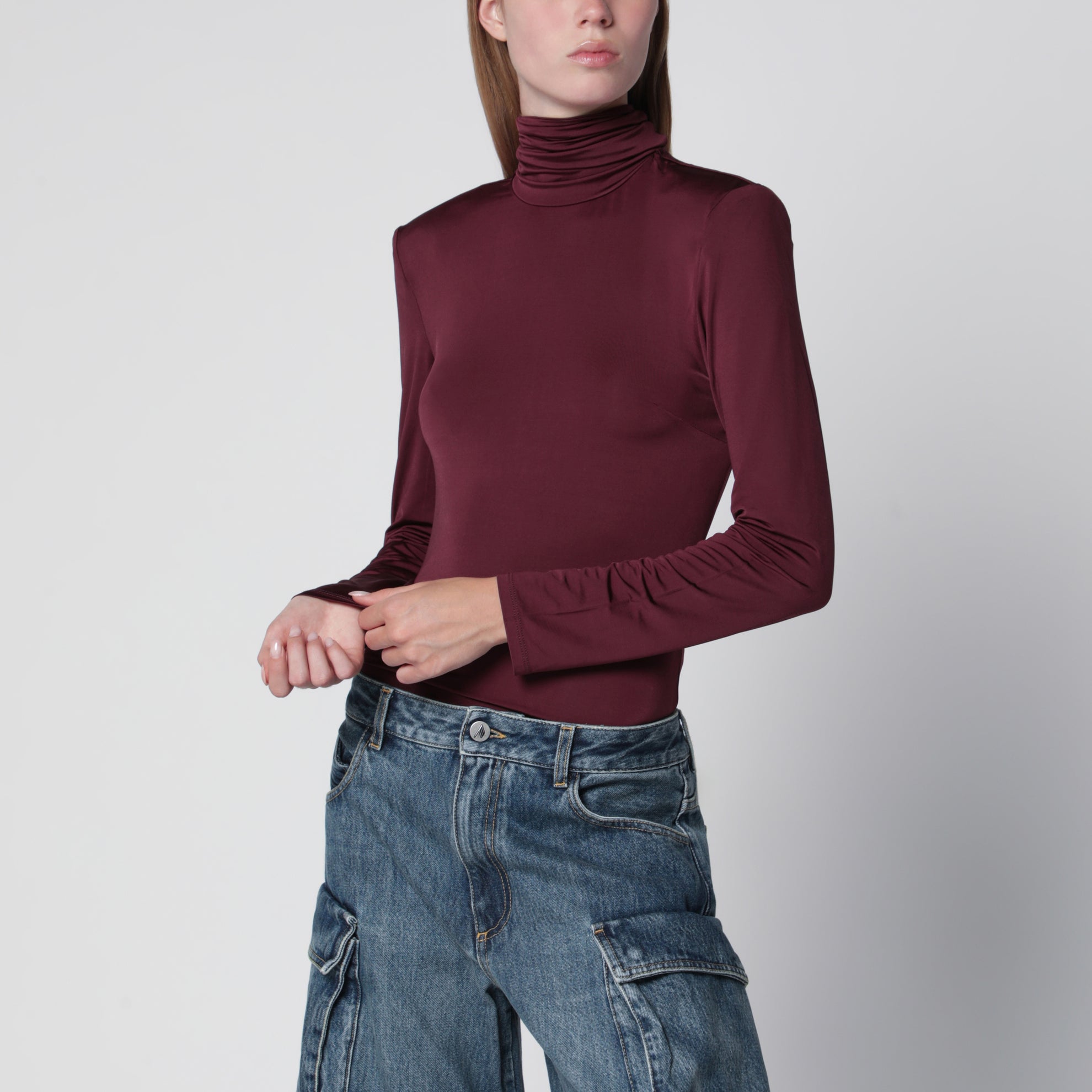 Top con foulard bordeaux