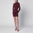 Mini-robe drapée bordeaux