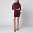 Mini-robe drapée bordeaux