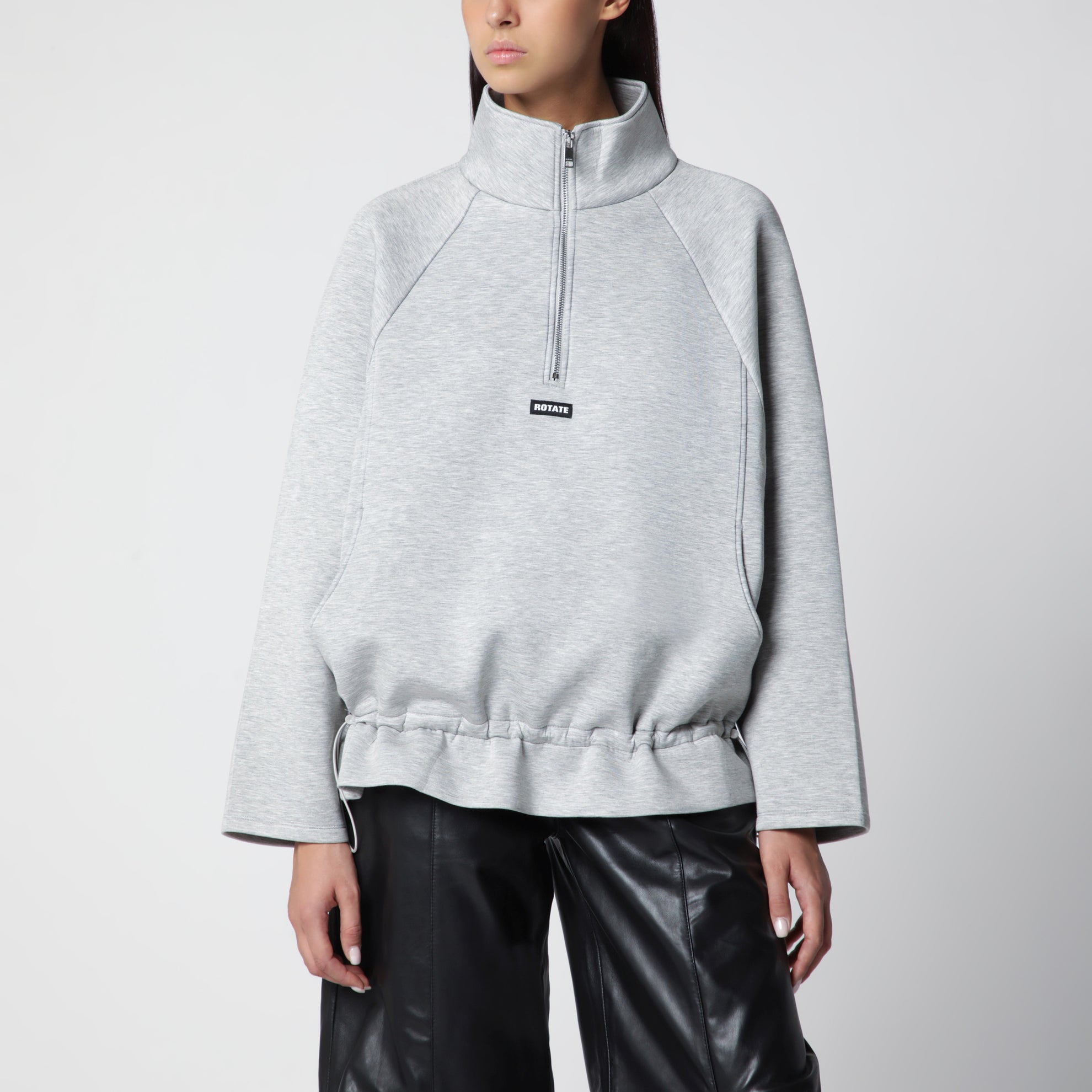 Giacca Scuba Half Zip grigia chiara