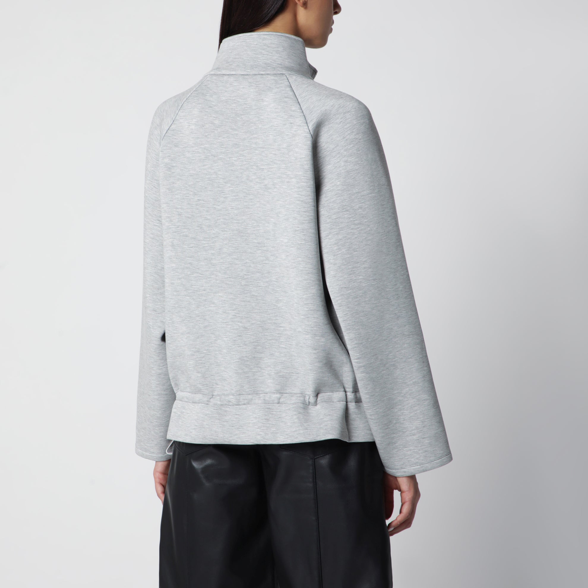 Giacca Scuba Half Zip grigia chiara