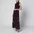 Robe à fleurs 3D marron foncé