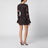 Mini abito 3D Flower in pizzo floreale marrone scuro