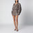 Mini abito con paillettes e scollo a V beige