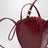 Heart Bag Croco aus bordeauxfarbenem Leder
