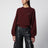 Maglione a trecce in lana e cashmere color cioccolato