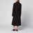 Dark brown double-breasted suede coat
