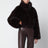 Short taupe faux fur jacket