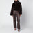 Short taupe faux fur jacket