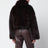 veste courte en fausse fourrure taupe