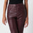 pantalon capri évasé en cuir marron