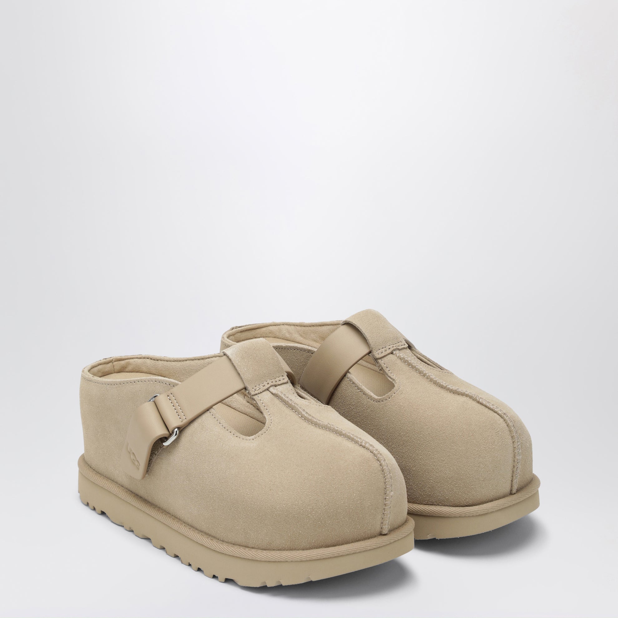 Goldenstar Hi suede clogs in sand