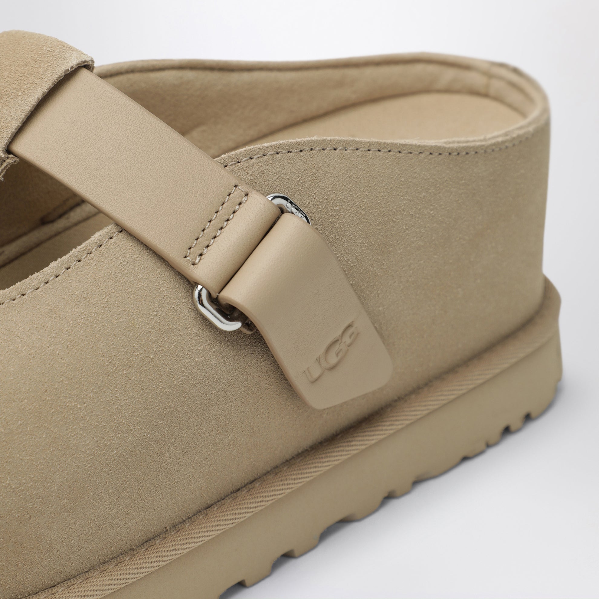 Goldenstar Hi suede clogs in sand