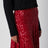 Gonna midi rossa con paillettes