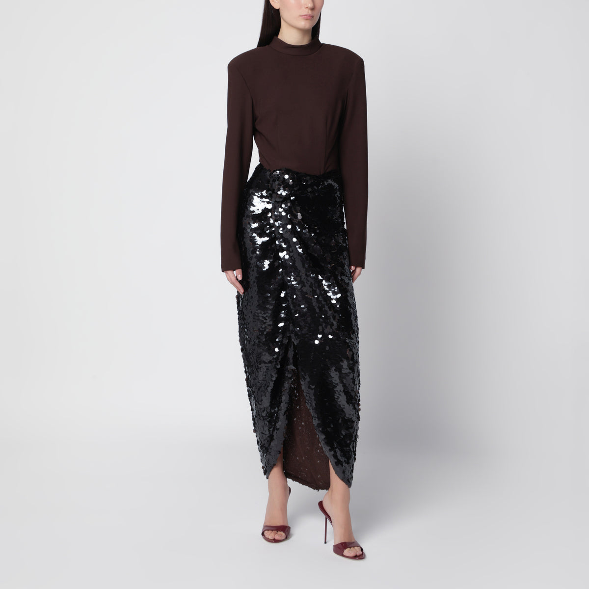 Mole midi dress with knot in polyester