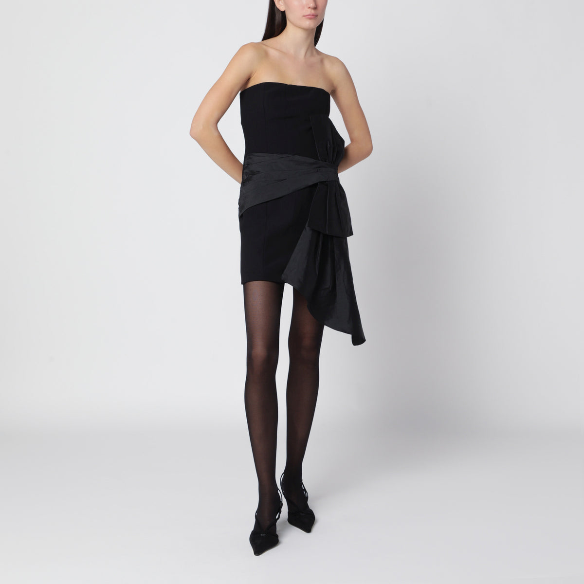 Black Bustier Bow Dress mini dress