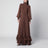 Robe longue marron à volants